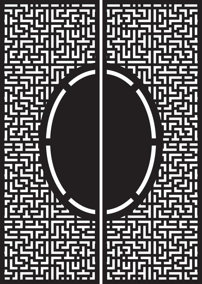 Decorative panel with a geometric maze design vector