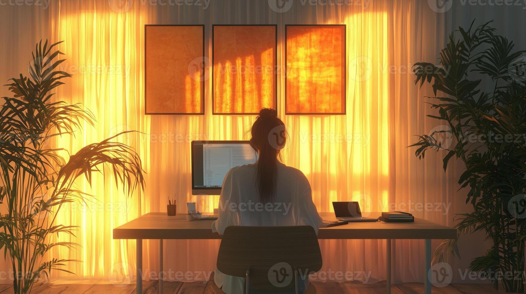 Contemporary Worker Peaceful Scene photo