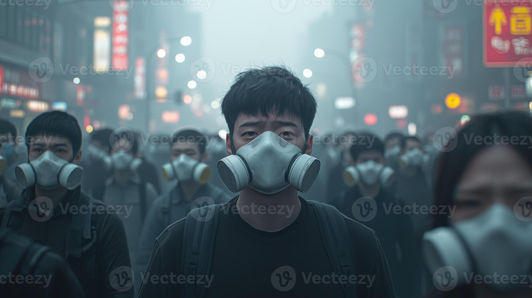 Visibility Challenges in a City Filled with Exhaust and Fumes photo