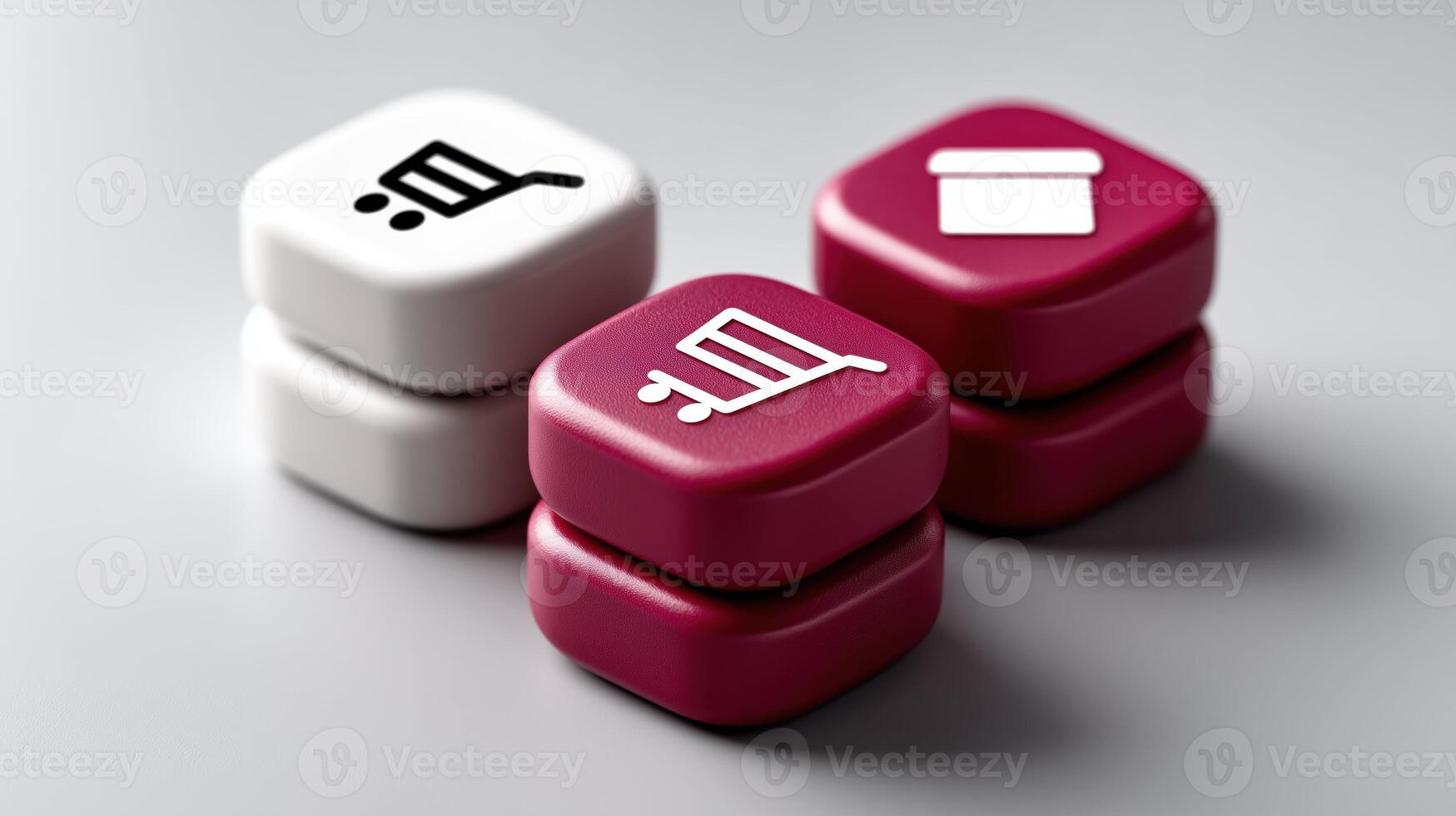 Shopping icons represent exchange, retail, and wholesale concepts in modern design. These symbols enhance shopping experience photo