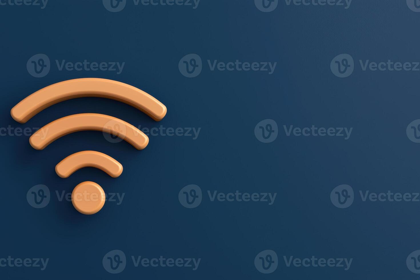 wireless control sensor icon in modern design showcases frequency waves on blue background, symbolizing connectivity and technology photo