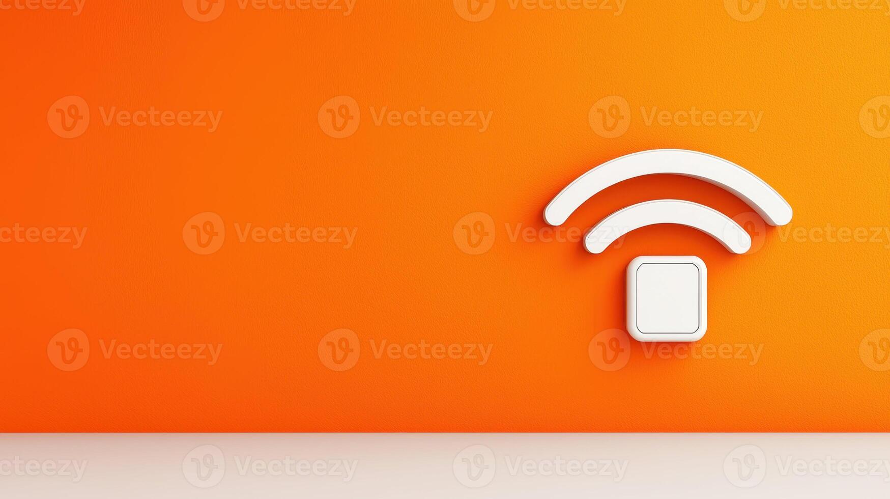 modern wireless control sensor design on orange wall showcases innovative technology and frequency management in vibrant setting photo