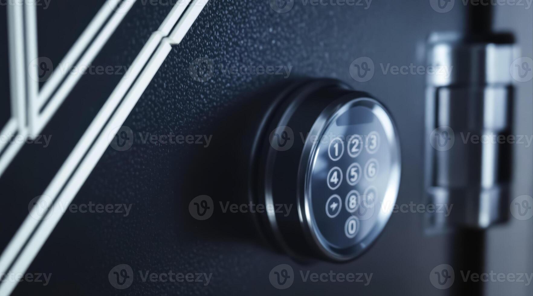 digital combination lock on a steel safe photo