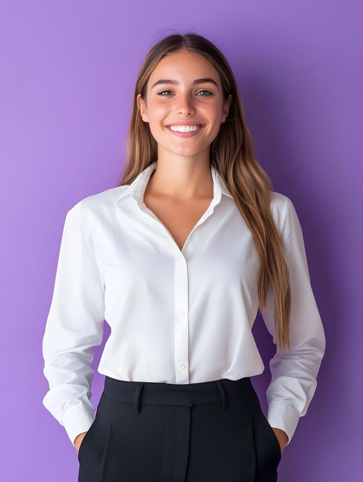 Portrait of a young smiling assistant manager photo