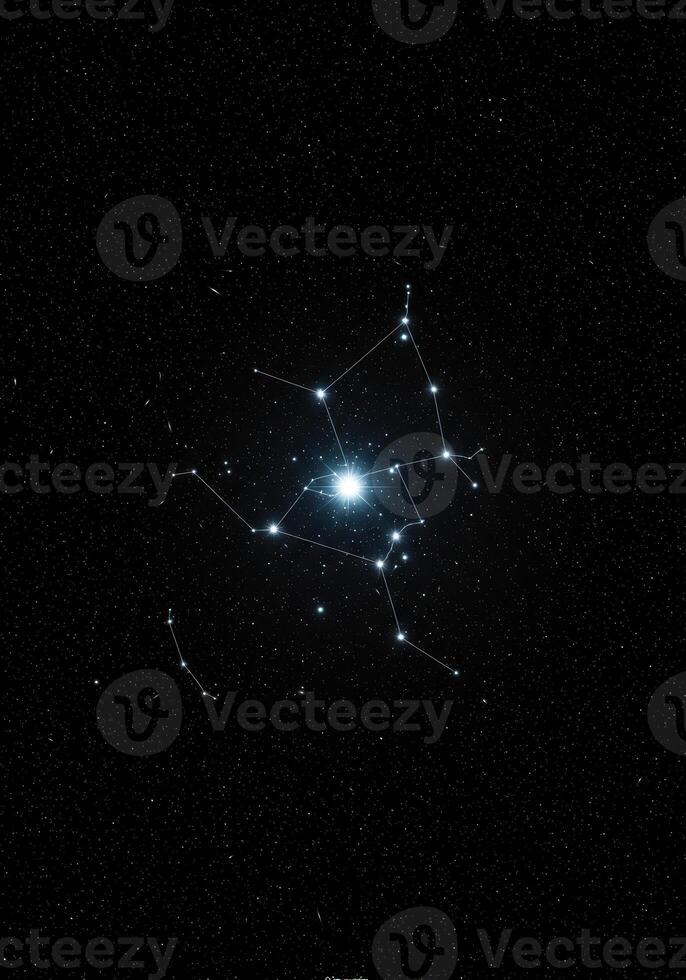 Bright celestial constellations illuminated in the vast expanse of a star-studded night. photo