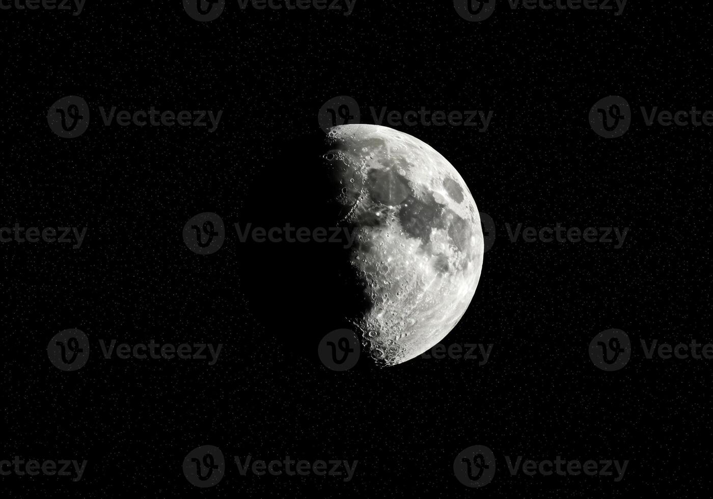 A stunning image of the moon, showcasing its detailed surface and the vast starry cosmos. photo