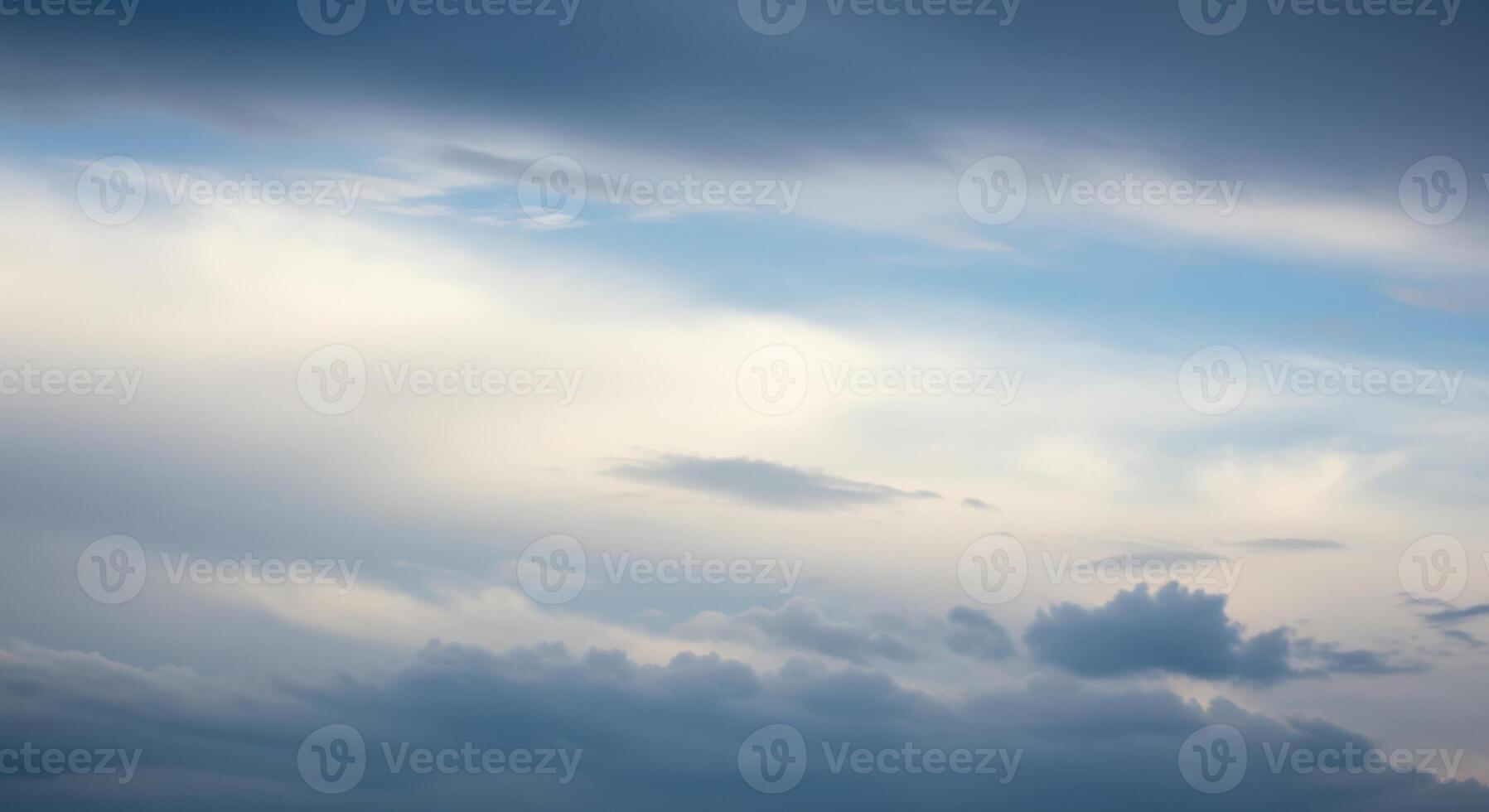 A stunning view of the sky filled with varied clouds and shades of blue. photo