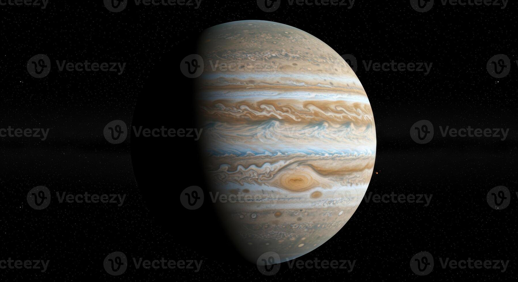 A striking image of Jupiter, showcasing its iconic features against the backdrop of space. photo