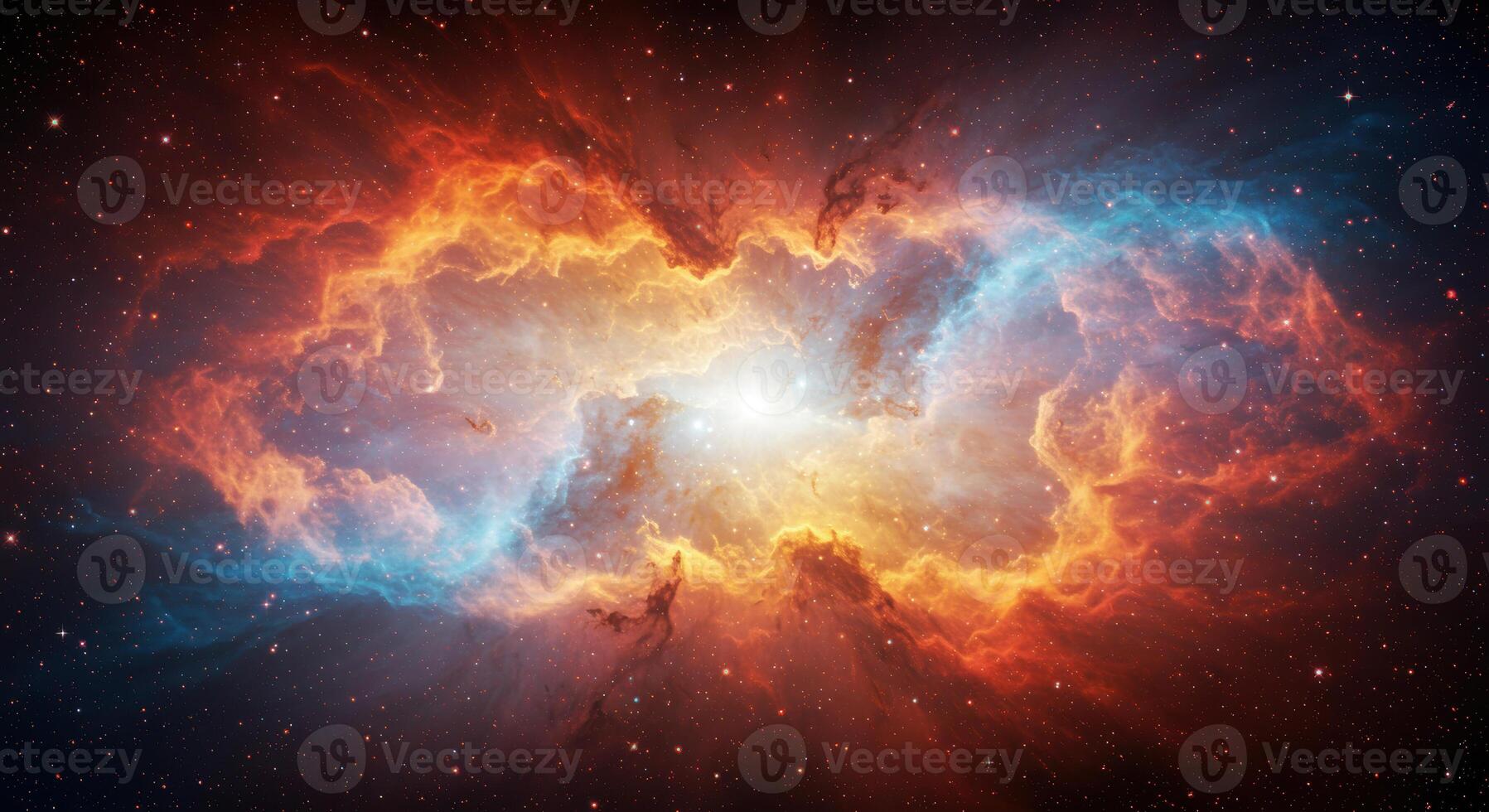 A stunning depiction of a vibrant nebula, an awe-inspiring sight in the far reaches of space. photo