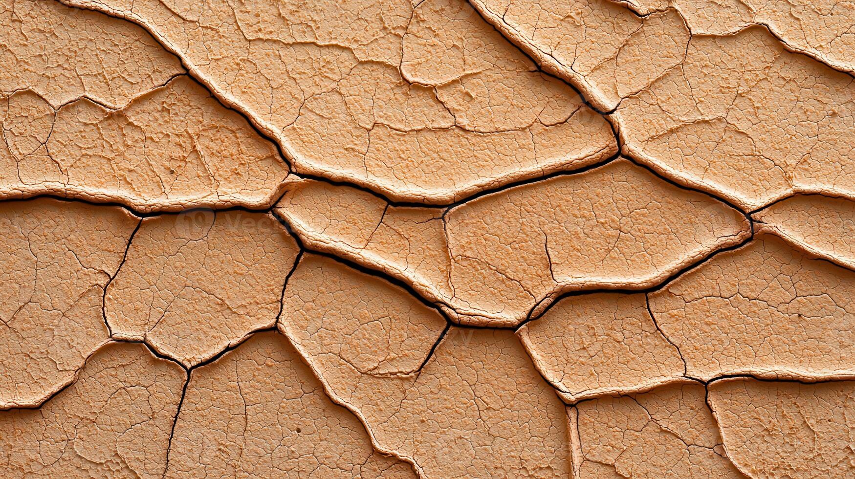 Detailed Close Up of Dry Cracked Earth Texture Drought Pattern Background Image photo
