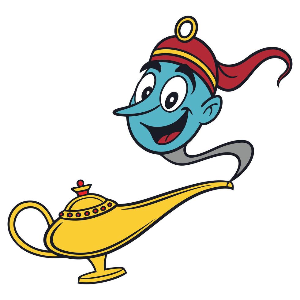 Genie from lamp vector