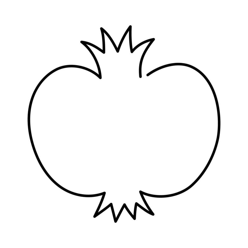Pomegranate fruit illustration. Single line icon. Line art. continued line pomegranate illustration. Outline fruit isolated on white background vector