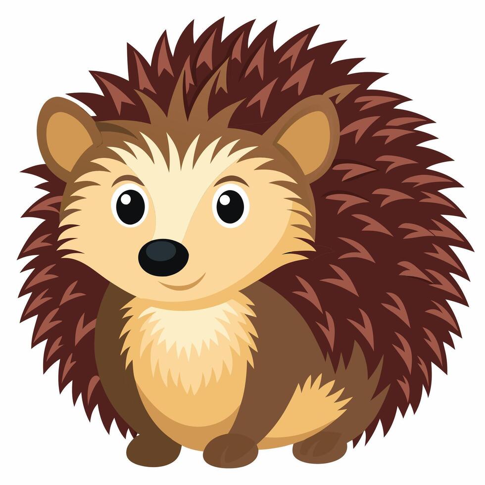 cartoon colorful hedgehog isolated on white background. Illustration. vector