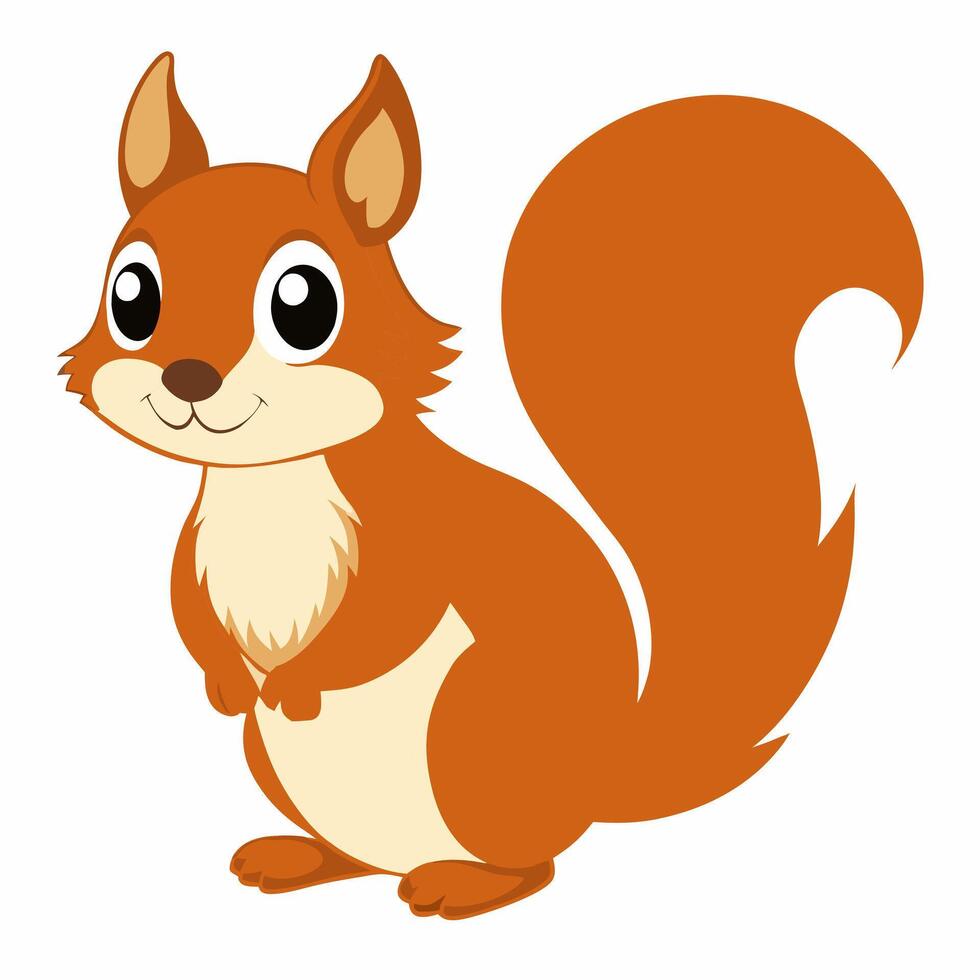 cartoon squirrel isolated on white background illustration vector