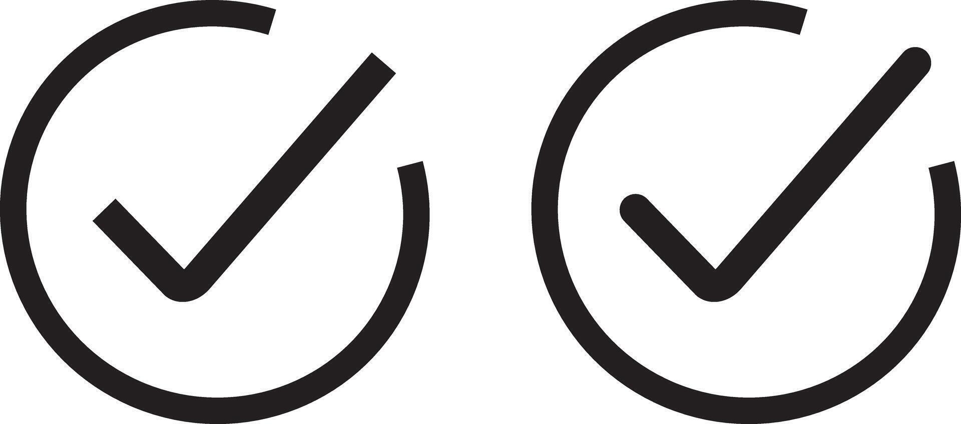 Checkmark cross question exclamation sign or mark. Green and black check mark icon set vector