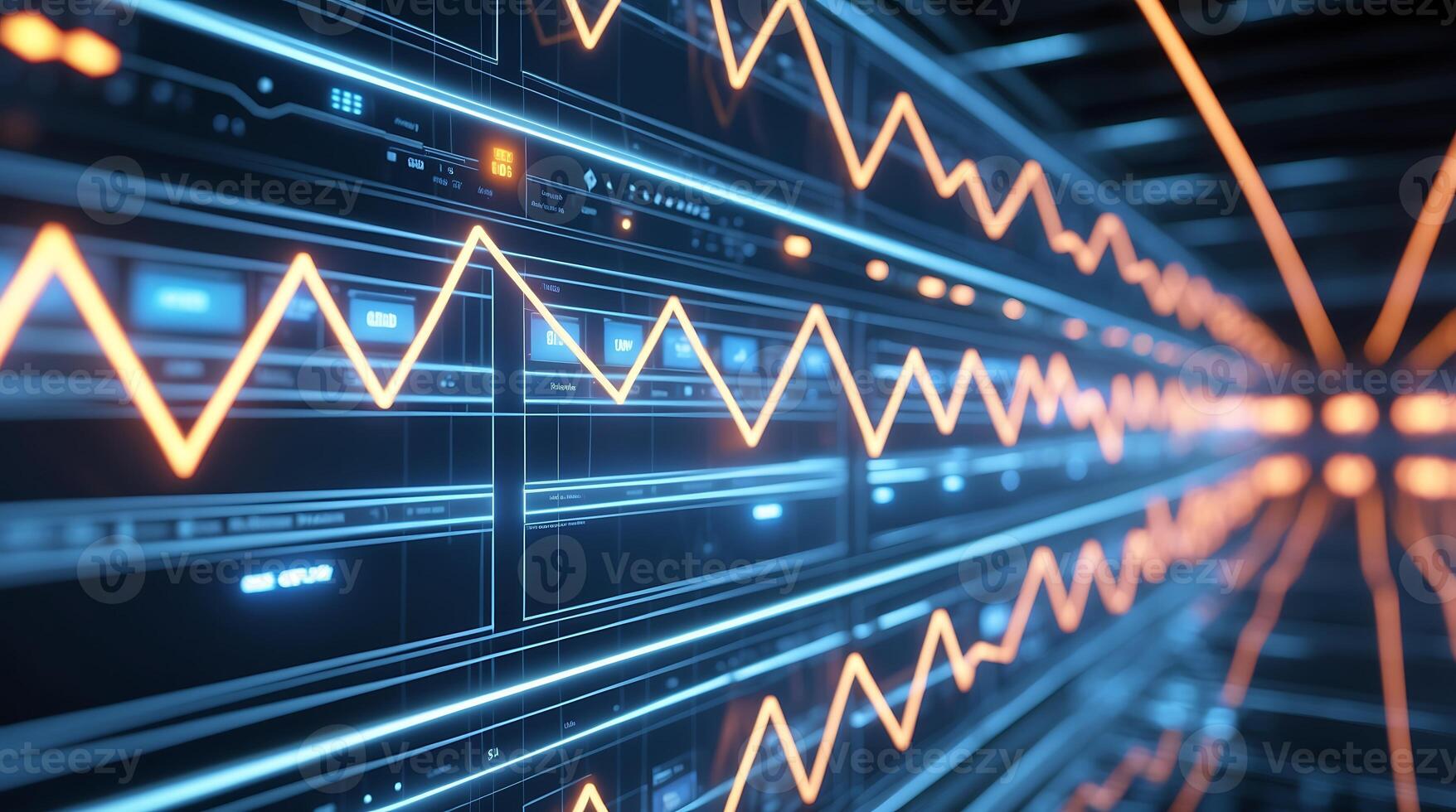 Smart grid dashboard showcasing climate change analytics and glowing data patterns photo