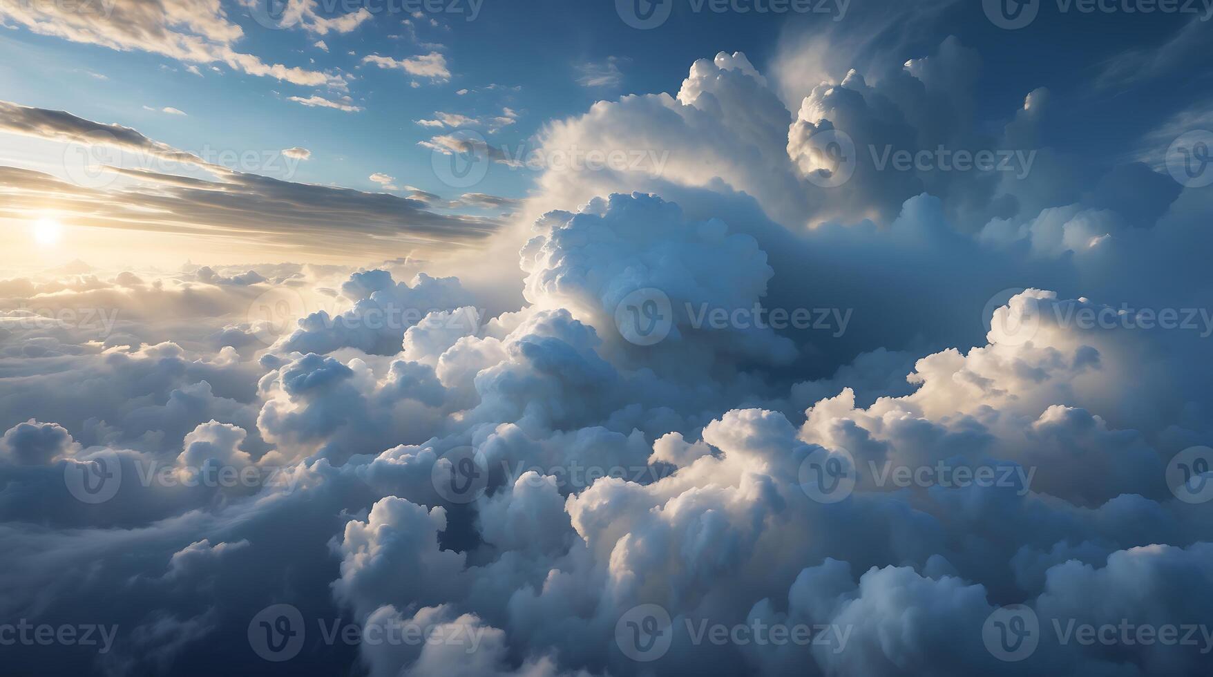 Clouds swirling in dynamic patterns over the landscape during a changing climate photo