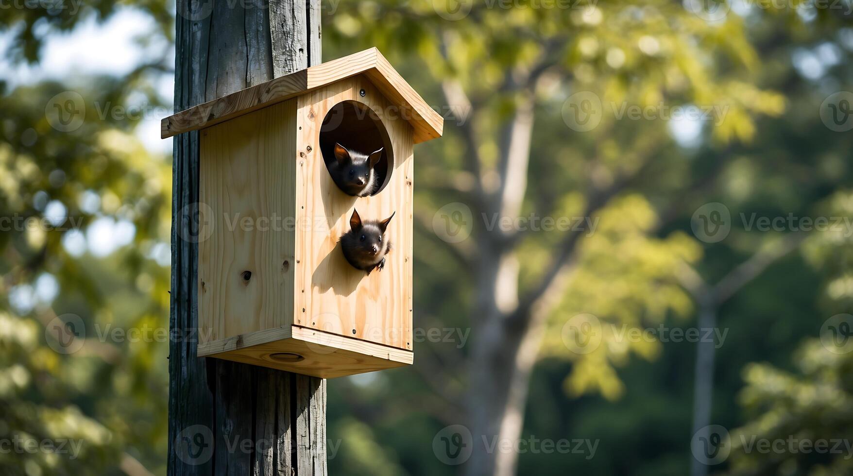 Bat box ecosystem support fosters wildlife conservation near urban areas photo