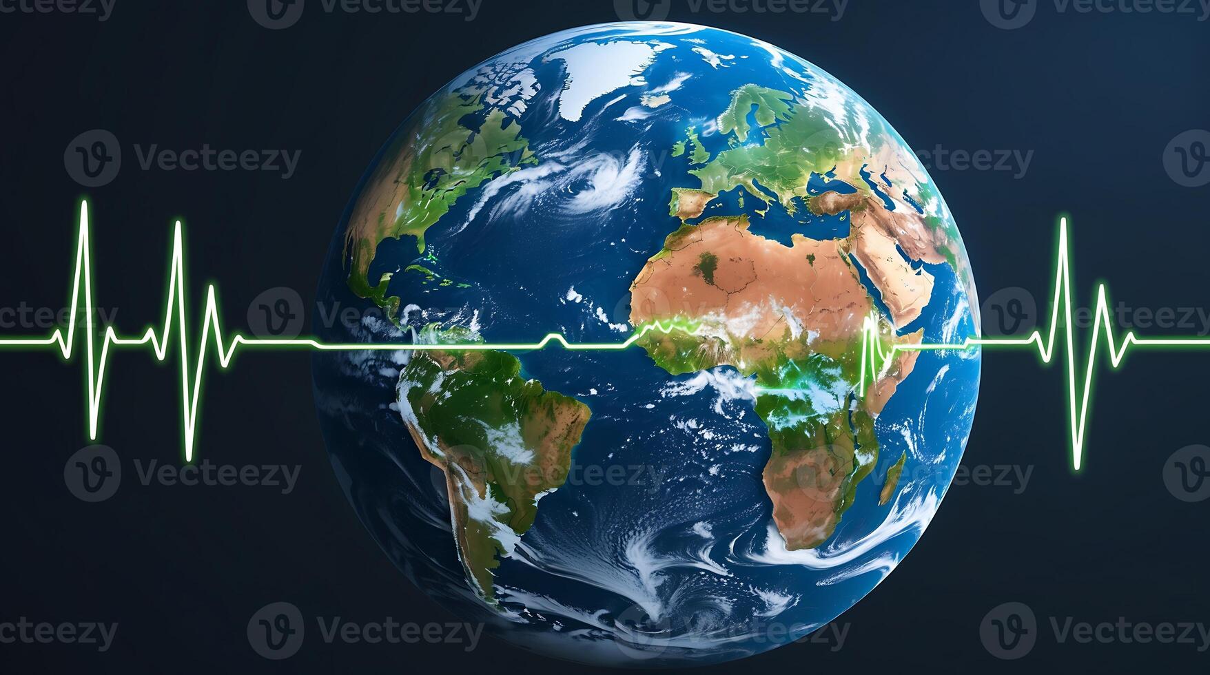 Heartbeats of Earth illustrate climate change impact and global awareness photo