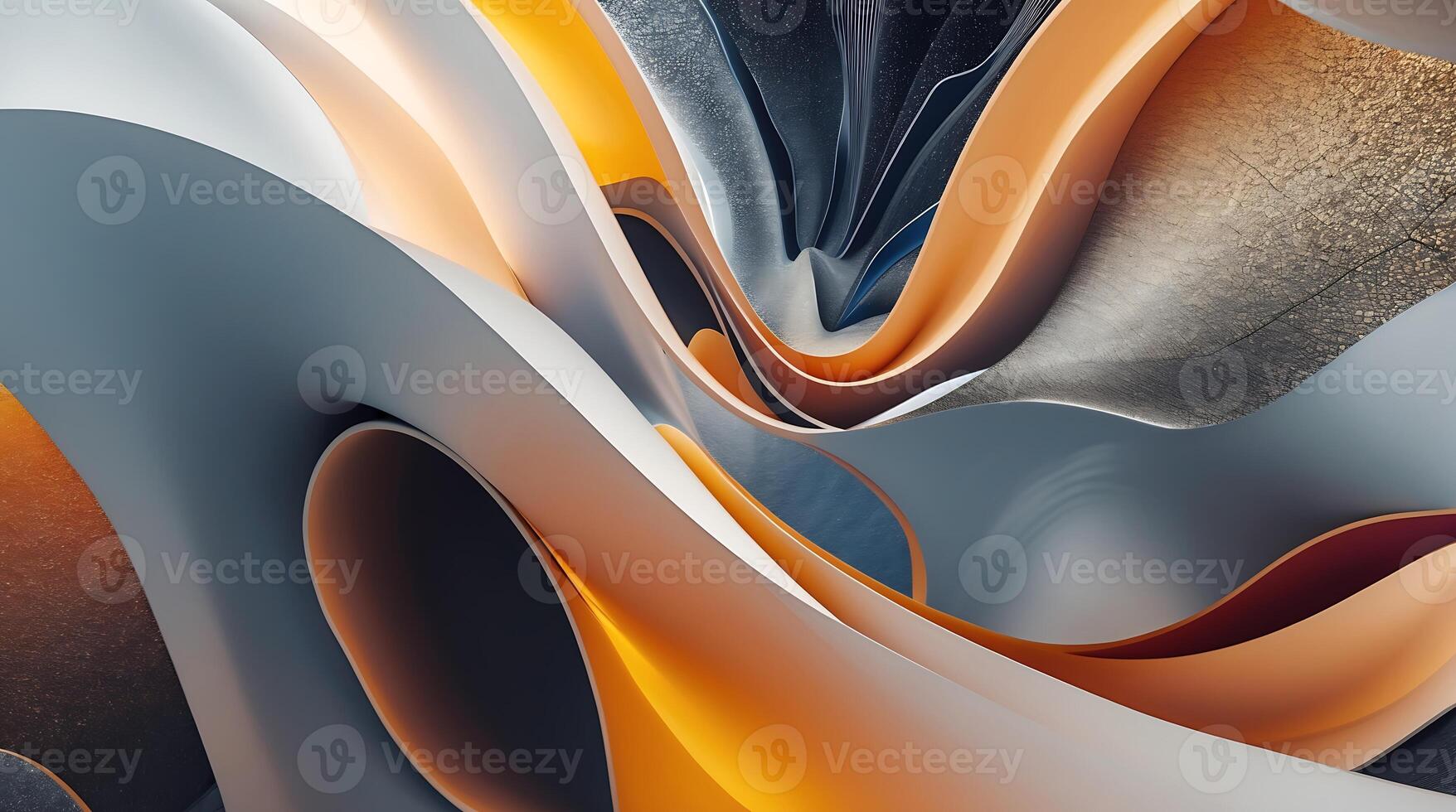 Abstract art piece highlighting climate change with flowing shapes and colors photo