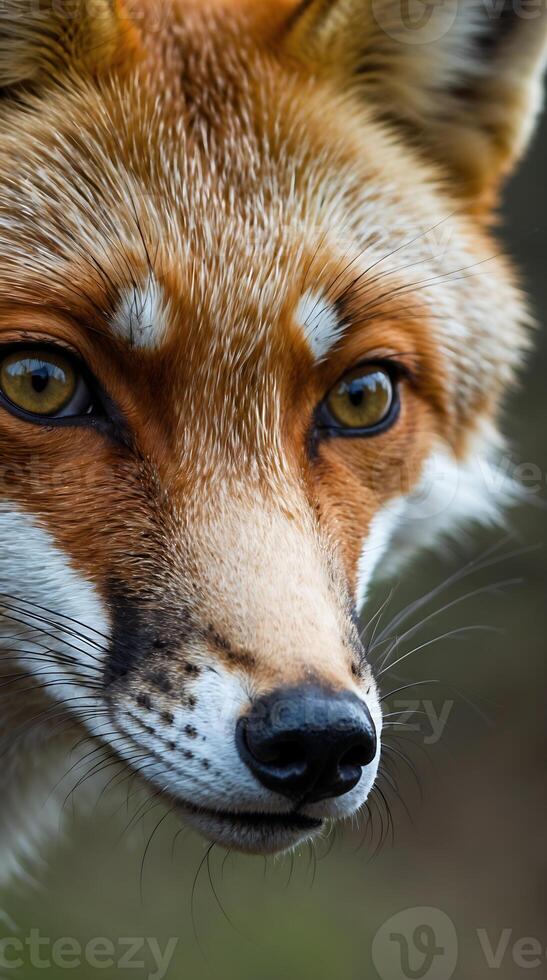 Closeup of a fox exploring its environment with curiosity and alertness photo