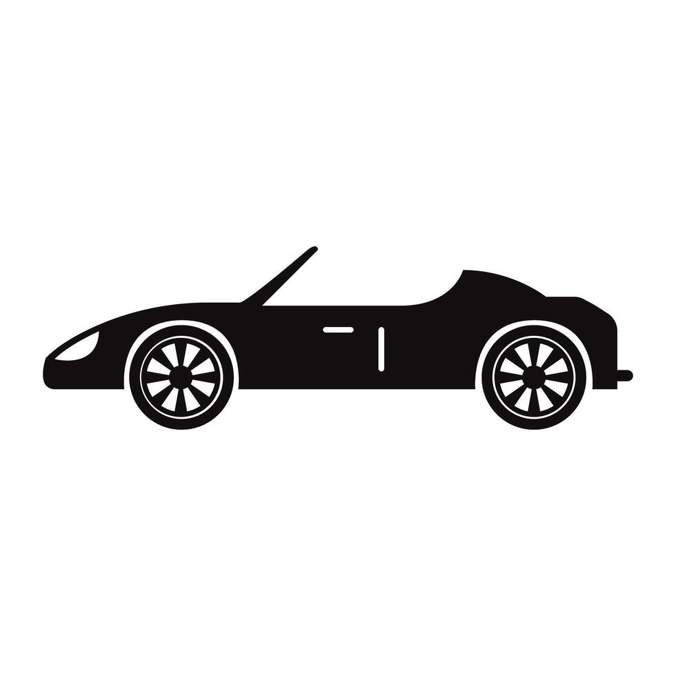 Modern black sports car icon design with white background vector