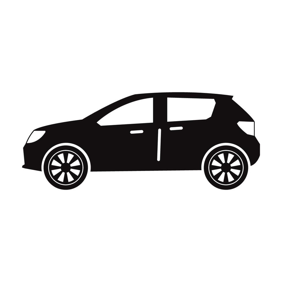 Car modern black icon simple side view design vector