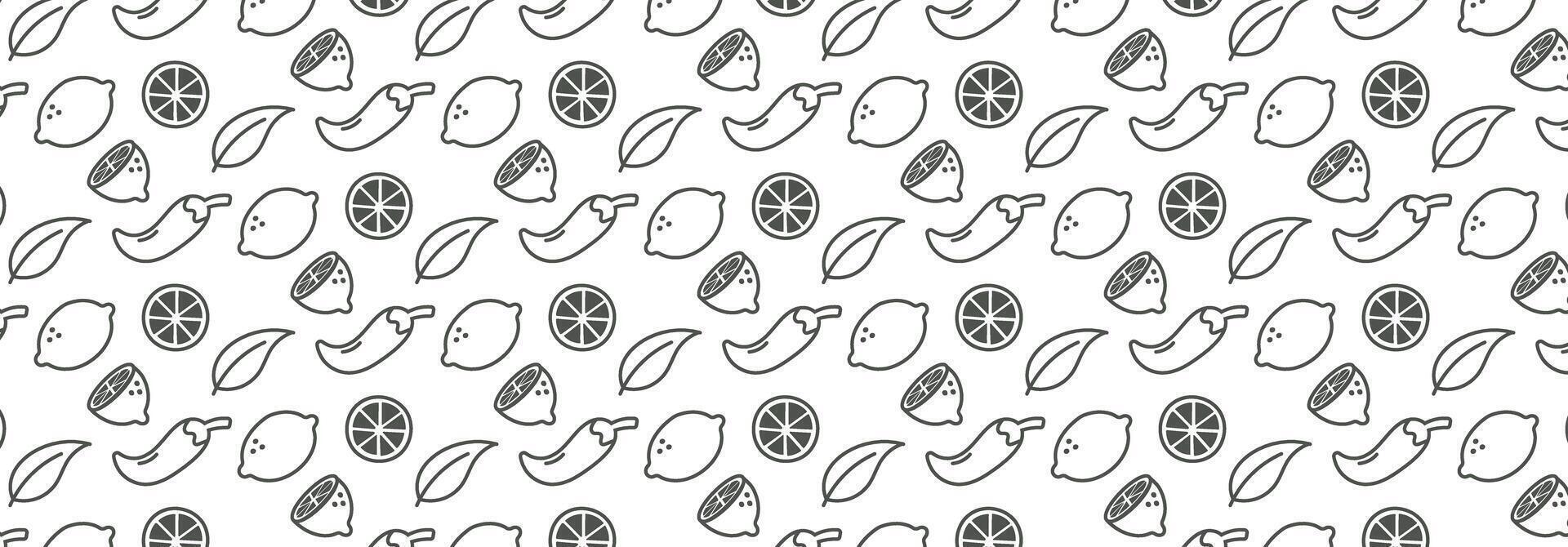 lemon chilli pattern sour and spicy seamelss pattern vector