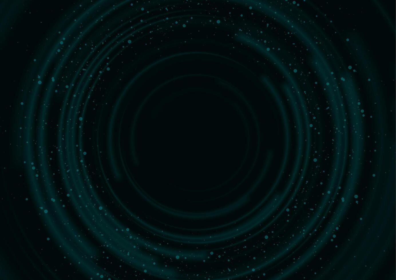 Cyan blue smooth circles and dots on black background vector