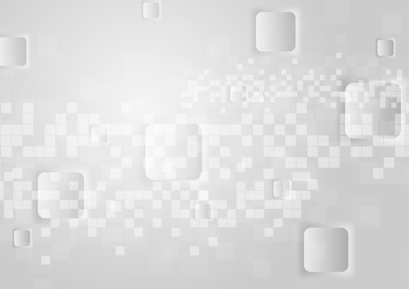 Abstract grey white tech geometric glossy squares background vector