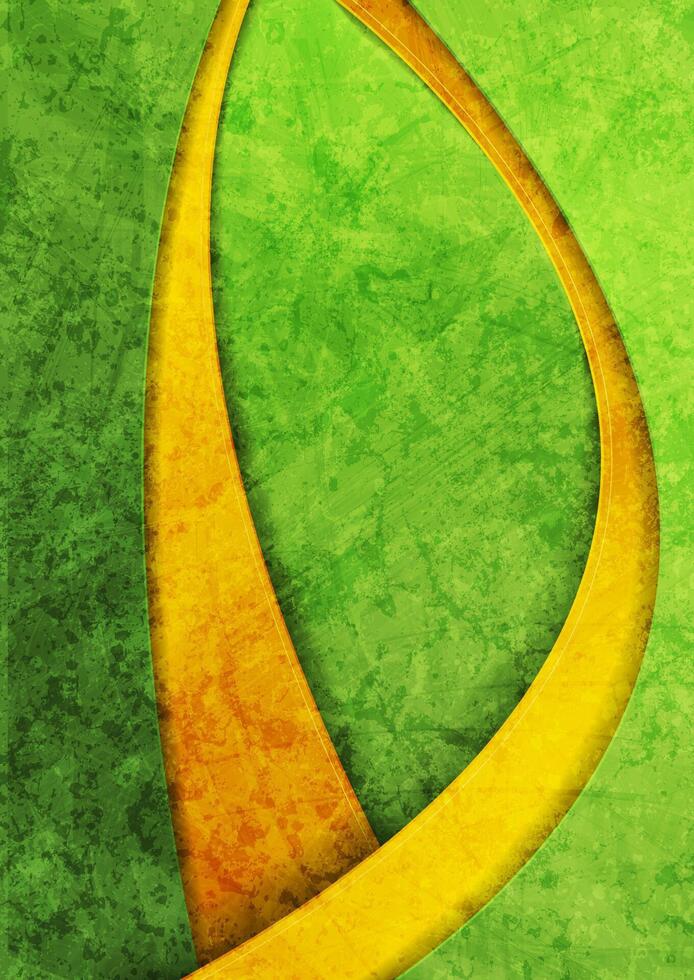 Green and orange elegant waves abstract grunge background vector