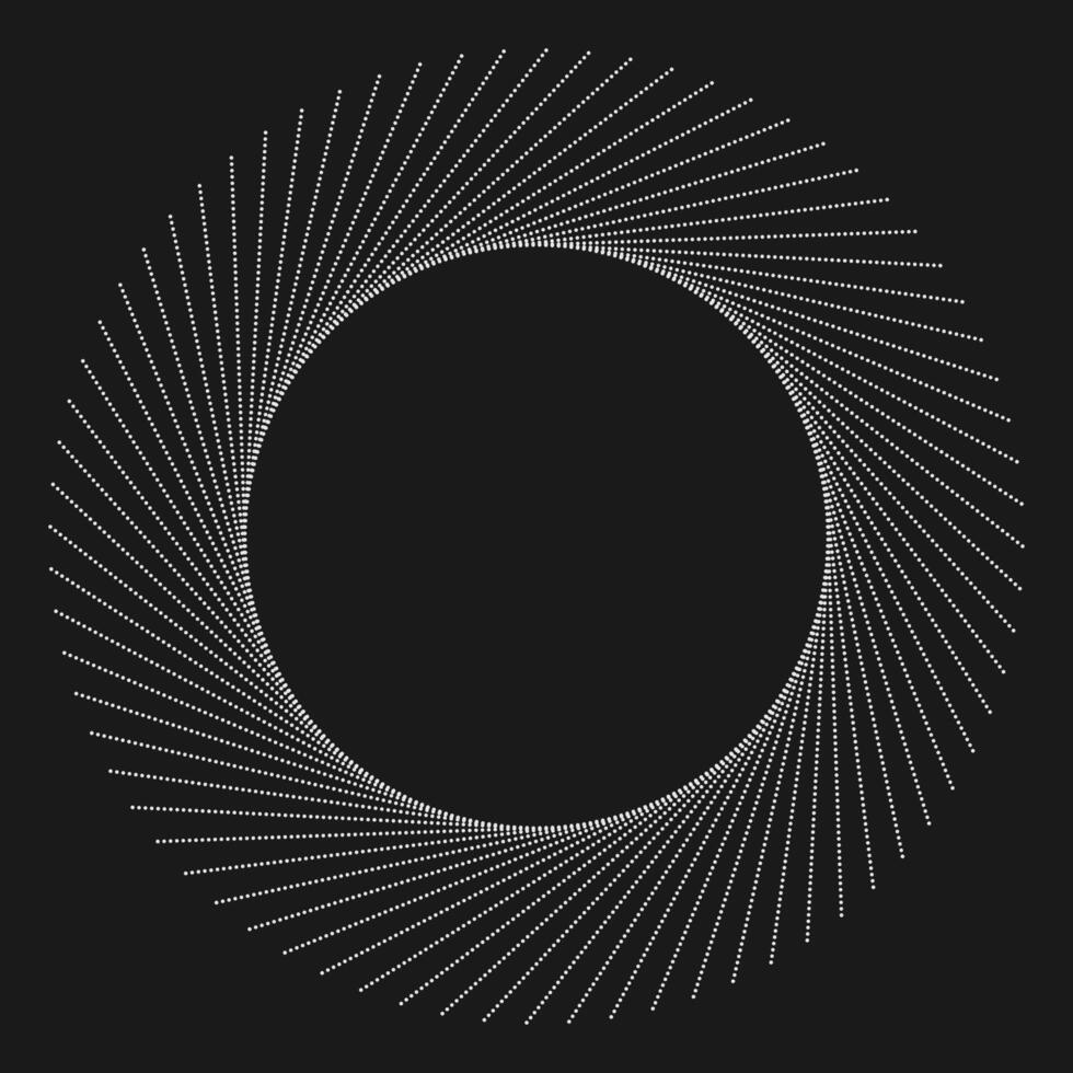 Minimal circle with dotted lines abstract tech background vector