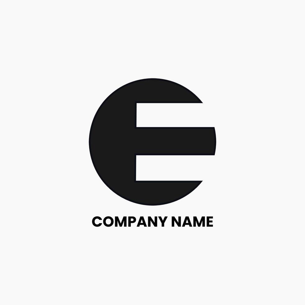 E letter circle symbol vector