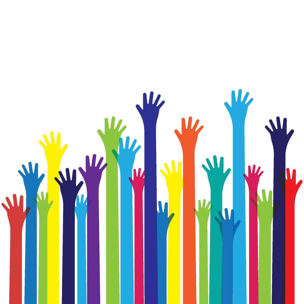 Hands up background ilustration vector