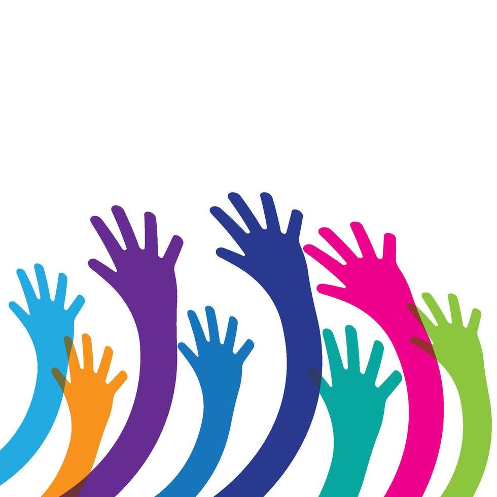Hands up background ilustration flat design vector