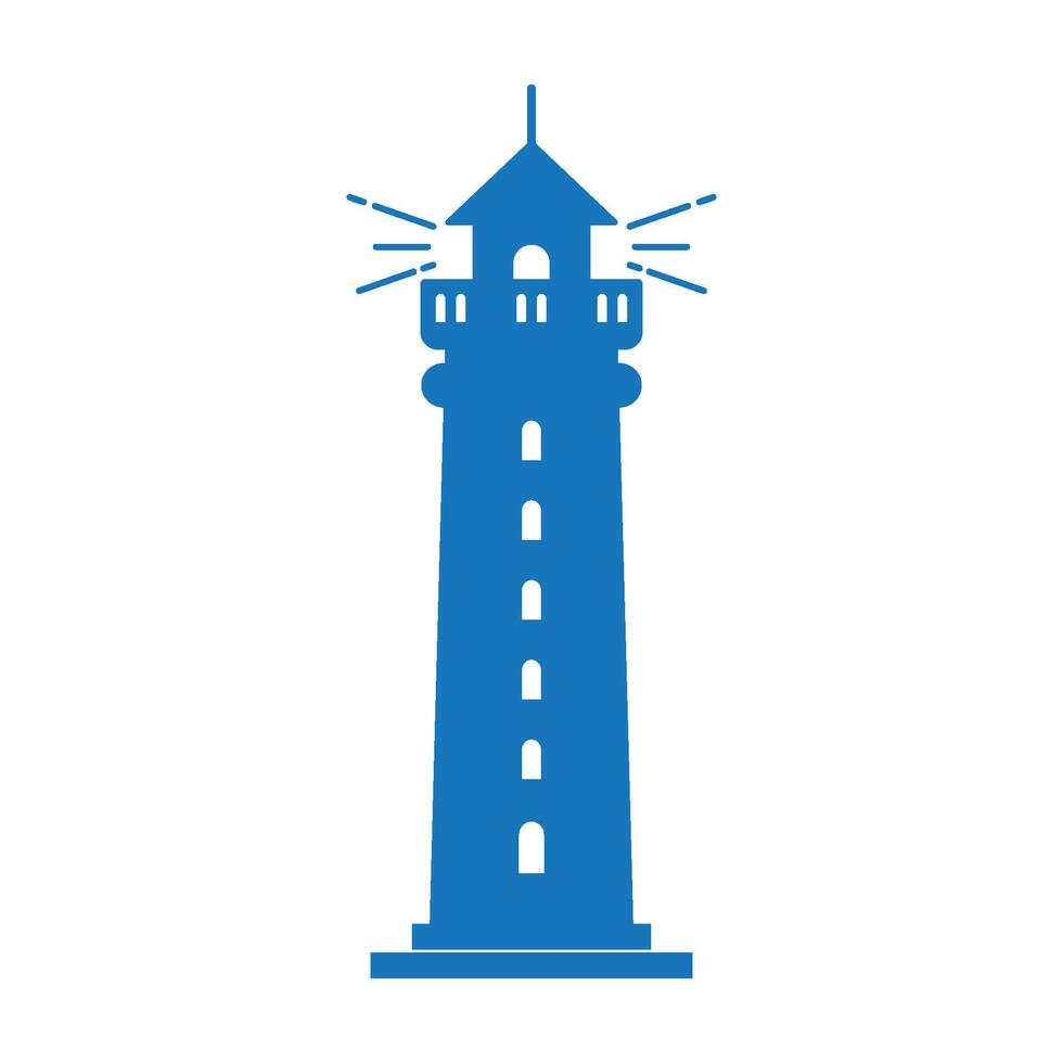 Lighthouse icon. Simple lighthouse building design vector