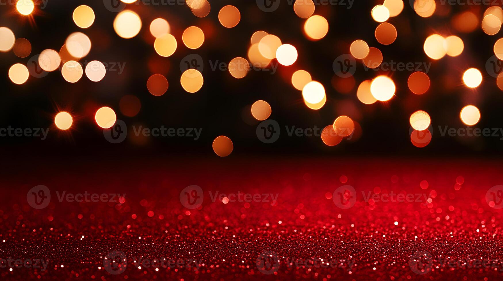 Red Glitter Bokeh Background Festive Holiday Glow with Sparkling Lights photo