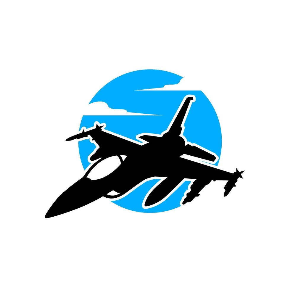 fighter jet silhouette logo illustration vector
