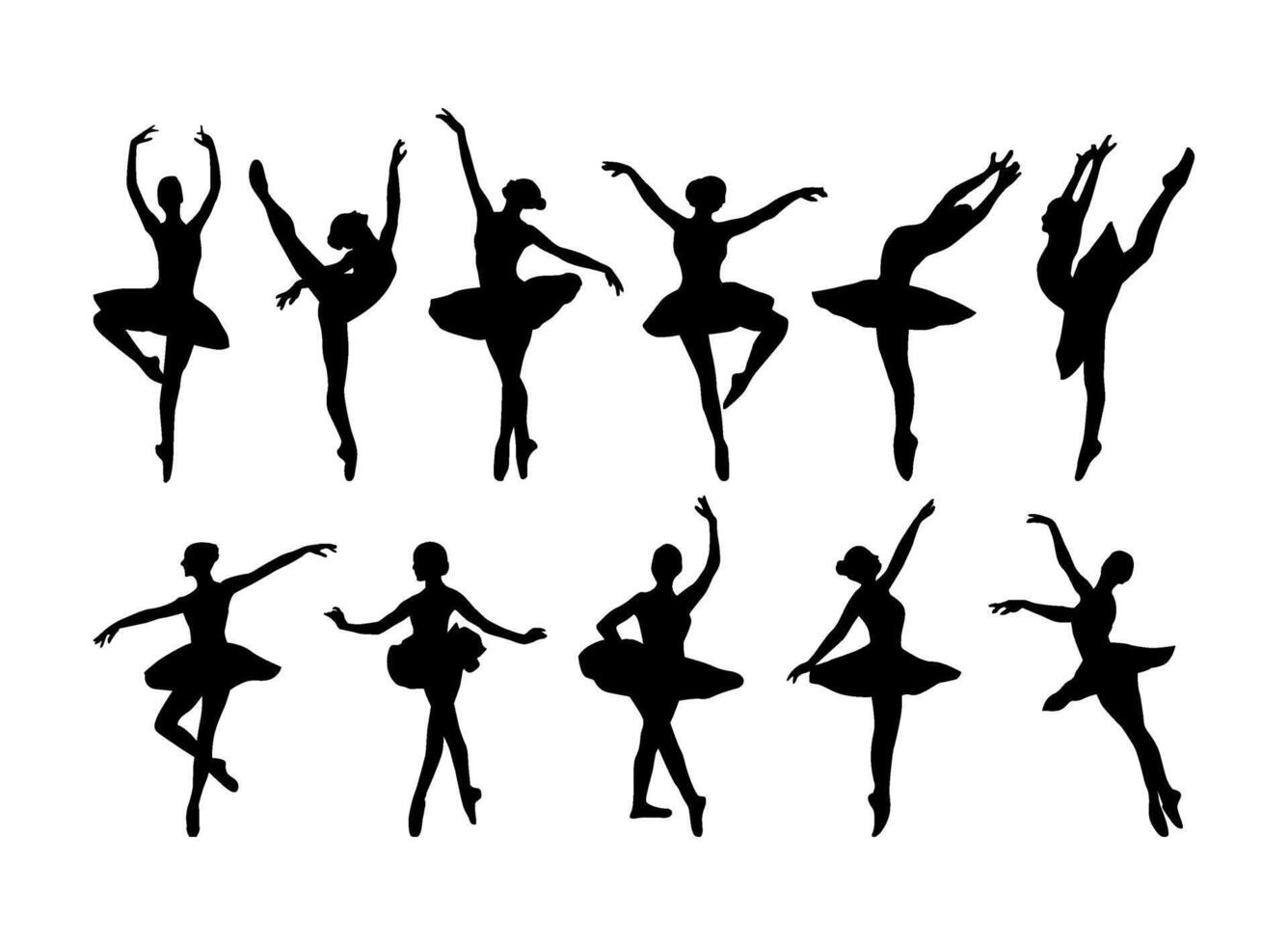 ballerina ballet dancer silhouette vector