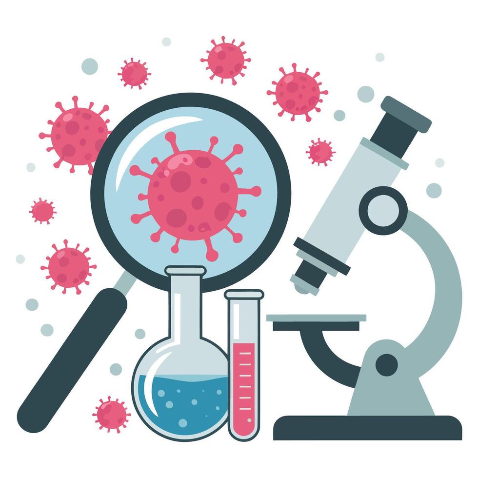 Flat Science Lab Illustration. vector