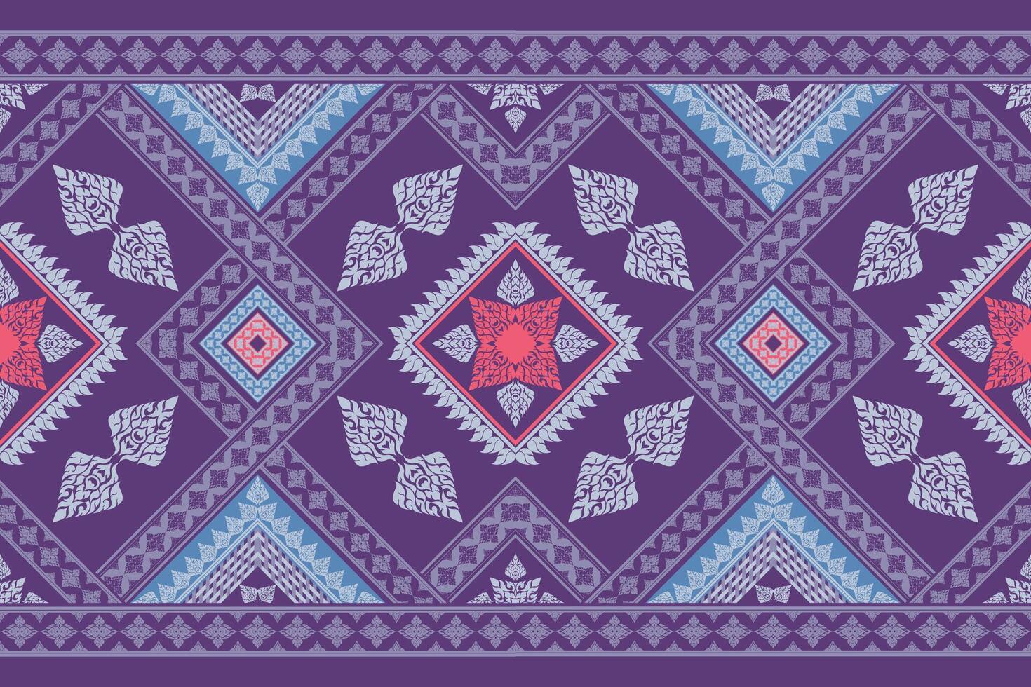 Seamless knitting pattern with embroidery of Nampradham fabric motifs vector