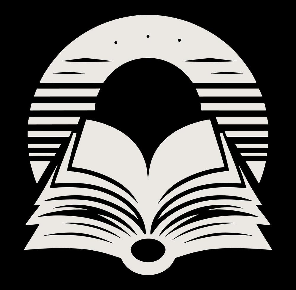 An open book with a sun in the background vector