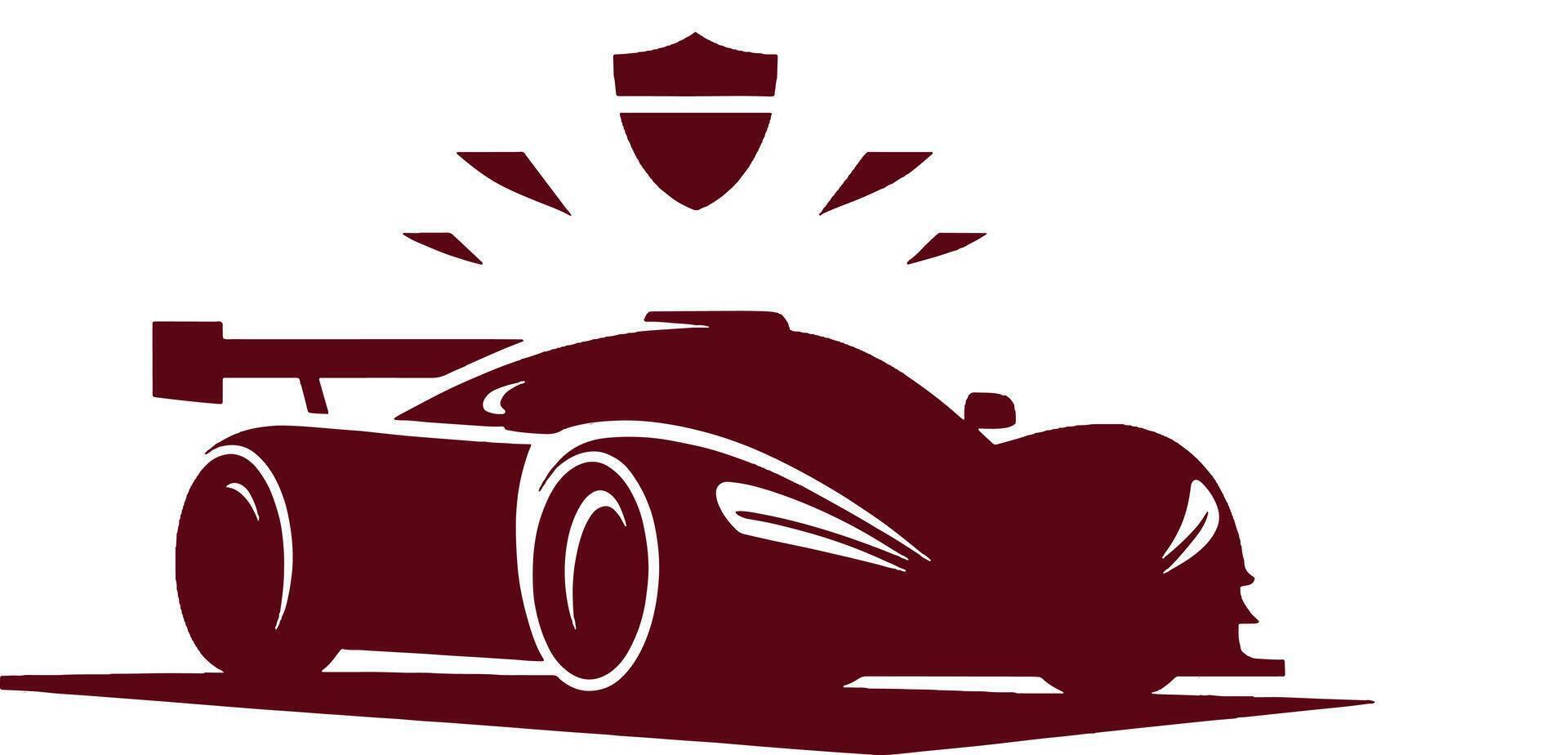 Car is shown in a stylized drawing vector