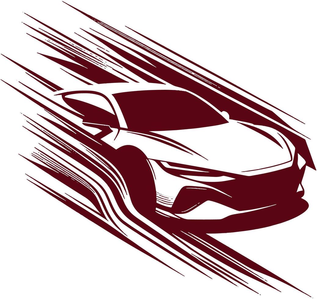 A car is moving on a white background vector