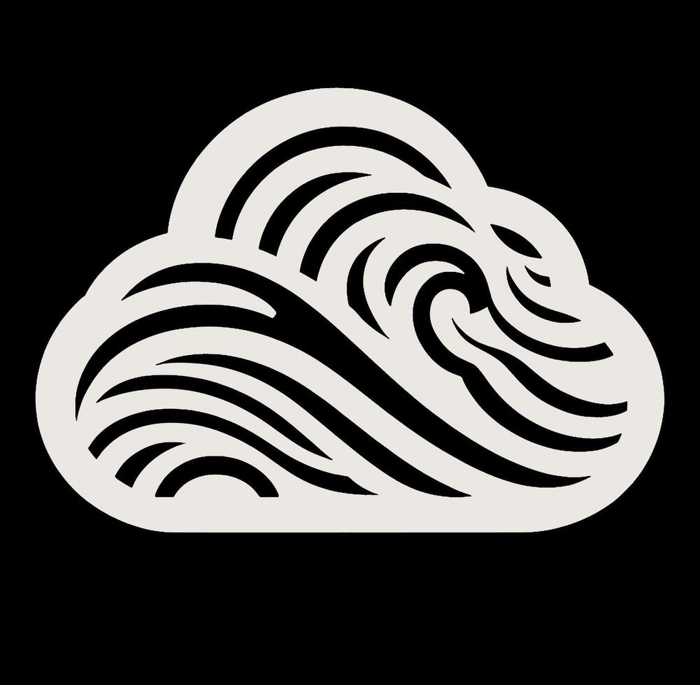 A white cloud with waves on it vector