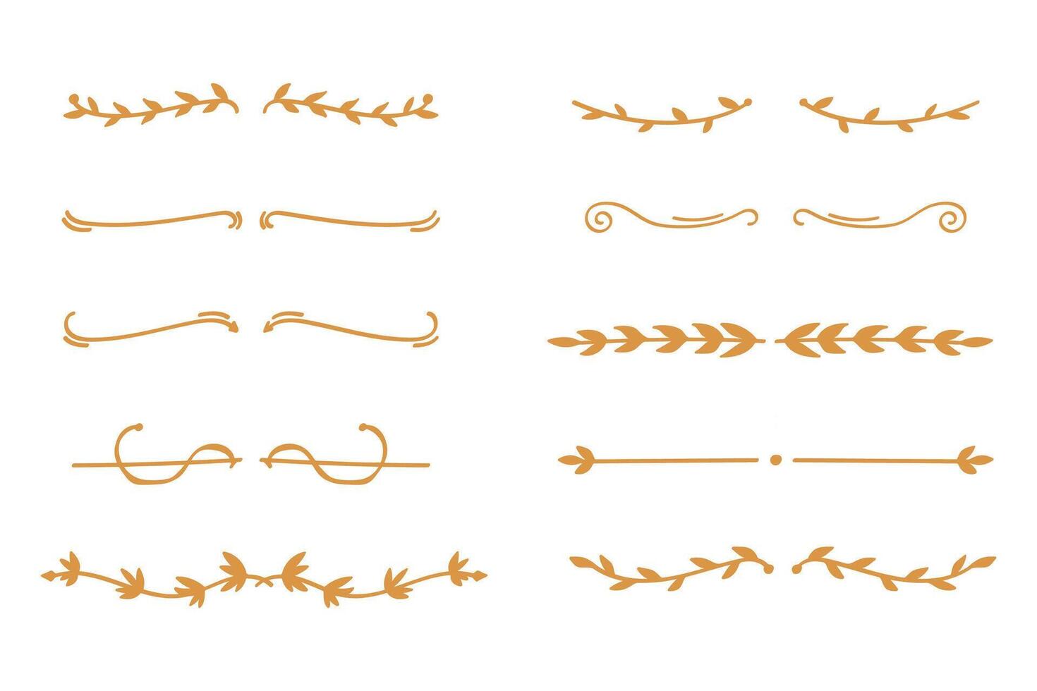 Yellow nature text divider for text layout separator decoration element collection. vector