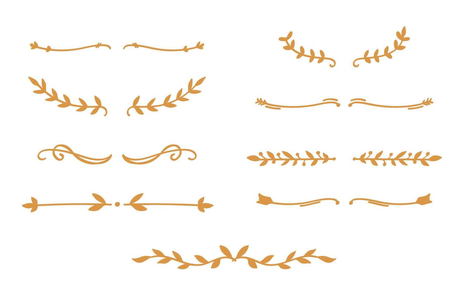 Yellow nature text divider for text layout separator decoration element collection. illusration. vector