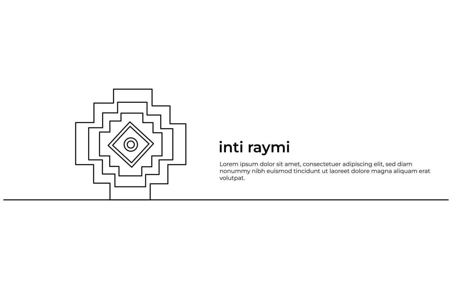 The Festival of the Sun continuous one line drawing vector