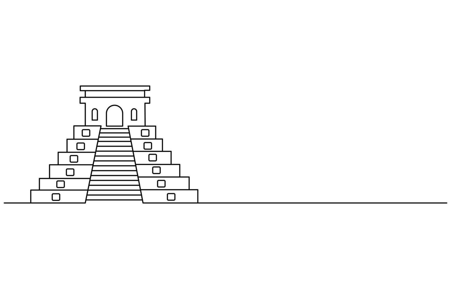 Inti Raymi line art draw vector