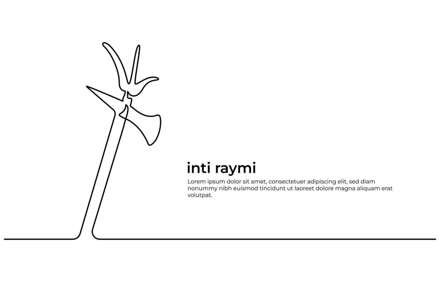 Inti Raymi The Festival of the Sun continuous one line drawing vector